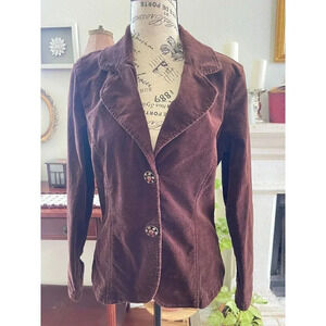 Live a Little‎ Girls Corduroy Blazer Size PL Brown Petites Velvet